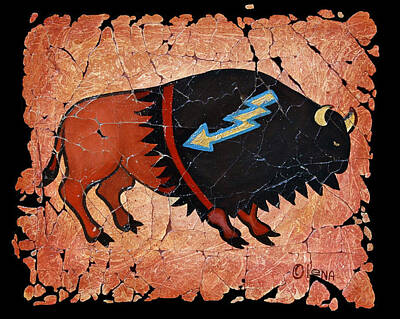 Lamborghini Cars - The Red  Buffalo fresco by OLena Art