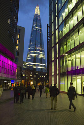 London Skyline Photo Rights Managed Images - The Shard London skyline night Royalty-Free Image by David French