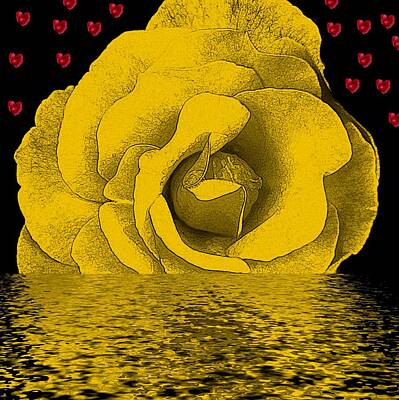 Best Sellers - Roses Mixed Media Royalty Free Images - The Temple Of The hearts Royalty-Free Image by Pepita Selles