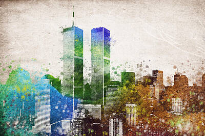 Skylines Royalty Free Images - The Twins Royalty-Free Image by Aged Pixel
