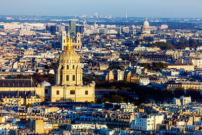 Paris Skyline Photos - Three Church Tops by Kirk Strickland