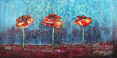 Royalty-Free and Rights-Managed Images - Three Poppies by Shadia Derbyshire