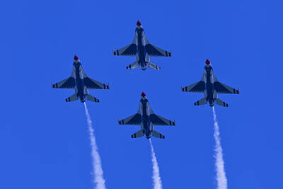 Donna Corless Royalty-Free and Rights-Managed Images - Thunderbirds Diamond Formation Undersides 2 by Donna Corless