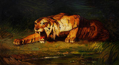 Animals Paintings - Tiger by Celestial Images