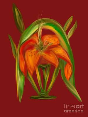 Lilies Digital Art - Tiger Lily by Christine Fournier