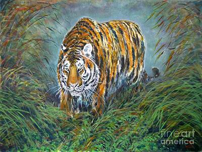 Animals Paintings - Tiger by Zaira Dzhaubaeva