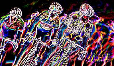 Sports Painting Royalty Free Images - To The Finish Line Royalty-Free Image by Sergio B