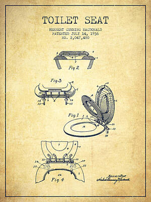 Mt Rushmore Royalty Free Images - Toilet Seat Patent from 1936 - Vintage Royalty-Free Image by Aged Pixel