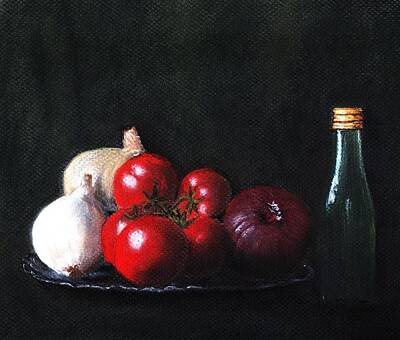 Food And Beverage Royalty Free Images - Tomatoes and Onions Royalty-Free Image by Anastasiya Malakhova
