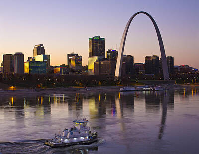 Glass Of Water Rights Managed Images - Towboat in St Louis Royalty-Free Image by Garry McMichael