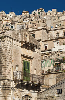Pixel Art Mike Taylor - Traditional Houses Of Modica In Sicily Italy by JM Travel Photography