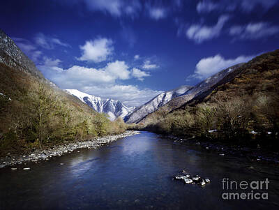 Mountain Royalty-Free and Rights-Managed Images - Tranquil River In The Mountains by Evgeny Kuklev