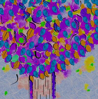 Landscapes Mixed Media - Tree In The forest by Pepita Selles