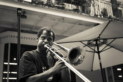 Jazz Photos - Trombone in New Orleans by David Morefield