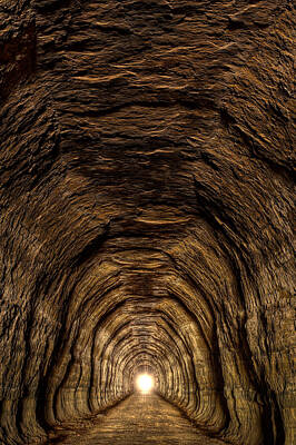 Transportation Photos - Tunnel 3 On Elroy To Sparta Bike Trail Wisconsin by Steve Gadomski
