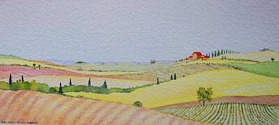 Lovely Lavender - Tuscan Hillside Three by Mary Ellen Mueller Legault