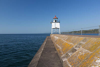 Achieving Royalty Free Images - Two Harbors MN Pier Light 8 Royalty-Free Image by John Brueske
