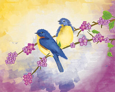 Grateful Dead Royalty Free Images - Two lovely birds Royalty-Free Image by Seema Singh