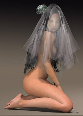 Nudes Digital Art - Unhappy married by Quim Abella