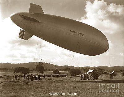 Laundry Room Signs - U. S. Army Observation balloons Camp Ord 1930 by Monterey County Historical Society