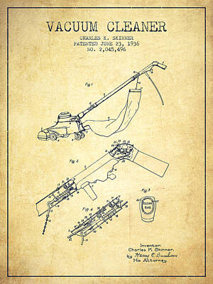 Pasta Al Dente - Vacuum Cleaner patent from 1936 - Vintage by Aged Pixel