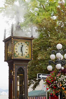 Auto Illustrations - Vancouver BC Historic Gastown Steam Clock by Jit Lim