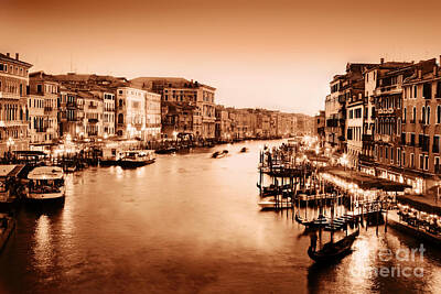 Priska Wettstein Land Shapes Series - Venice Italy in gold vintage mood by Michal Bednarek