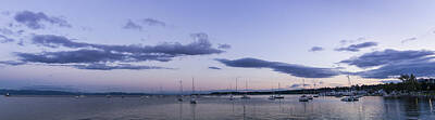 Transportation Royalty-Free and Rights-Managed Images - Vermont Lake Champlain boats sunrise panorama by Andy Gimino