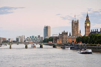 Recently Sold - London Skyline Royalty Free Images - View from the Thames Royalty-Free Image by Jamie Heeke