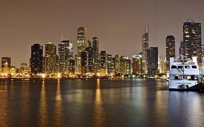 Athletes Photos - View of Chicago from Navy Pier by Frozen in Time Fine Art Photography