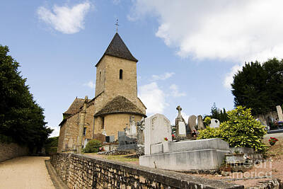 Old Masters - Village church and cemetery in France by Patricia Hofmeester