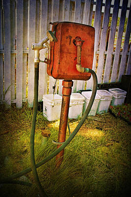 Childrens Room Animal Art - Vintage Gas Pump by Randall Nyhof
