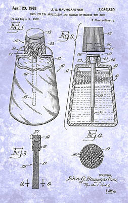 Classic Golf Royalty Free Images - Vintage Nail Polish Applicator Patent From 1963 Royalty-Free Image by Celestial Images