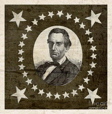 Politicians Photo Royalty Free Images - Vintage Star Spangled Abraham Lincoln Royalty-Free Image by Lone Palm Studio
