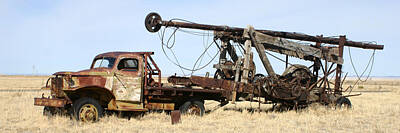 Transportation Royalty Free Images - Vintage water well drilling truck Royalty-Free Image by Jack Pumphrey