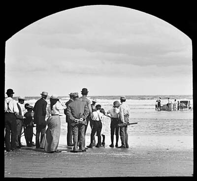 Presidential Portraits - Waiting for Fish Holly Beach Now Wildwood New Jersey 1907 by A Macarthur Gurmankin