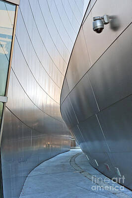Negative Space Rights Managed Images - Disney Concert Hall Vertical Walkway Royalty-Free Image by David Zanzinger