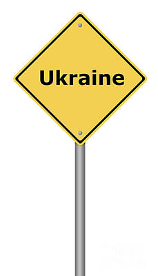 Digital Art Rights Managed Images - Warning Sign Ukraine Royalty-Free Image by Henrik Lehnerer