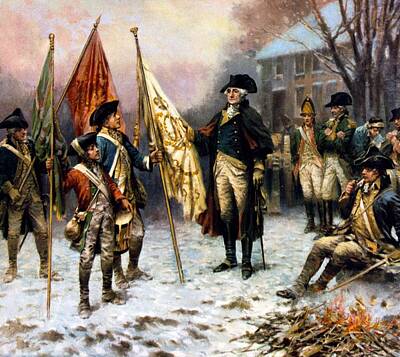 Politicians Digital Art - Washington Inspecting The Captured Colors by Percy Moran