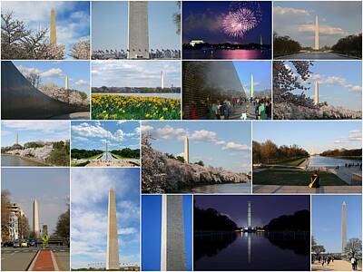 Modern Kitchen Royalty Free Images - Washington Monument Collage 2 Royalty-Free Image by Allen Beatty