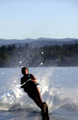 Jerry Sodorff Royalty-Free and Rights-Managed Images - Water Skier by Jerry Sodorff