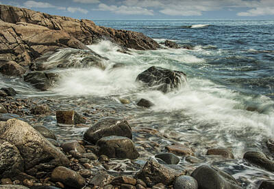 Randall Nyhof Royalty-Free and Rights-Managed Images - Waves crashing on the Shore by Randall Nyhof