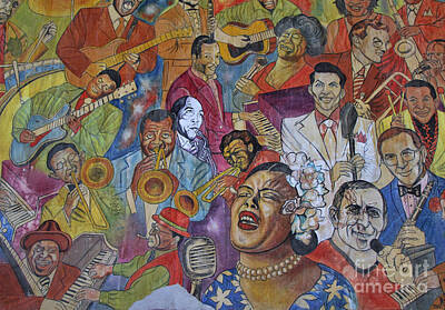 Jazz Photos - West Third Street Mural by Allen Beatty