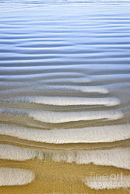 Beach Photos - Wet sand texture on ocean shore by Elena Elisseeva