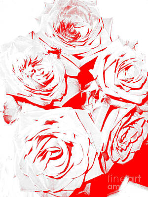 Design Turnpike Books - White and Red Rose Bunch Digital Art by Minding My  Visions by Adri and Ray