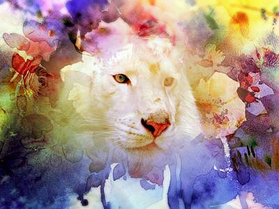 Space Photographs Of The Universe - White Tiger Grunge by Cassie Peters