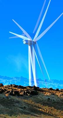 Jerry Sodorff Royalty-Free and Rights-Managed Images - Wind Turbines 16759 by Jerry Sodorff