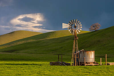 Frank Sinatra Rights Managed Images - Windmill In The Late Afternoon Sun Royalty-Free Image by Marc Crumpler