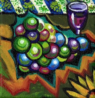 Sunflowers Paintings - Wine Grapes by Genevieve Esson