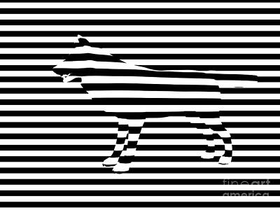 Animals Paintings - Wolf optical illusion by Pixel  Chimp